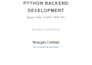 develop python django flask backend and rest apis